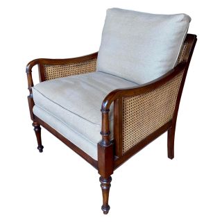 Baker Furniture / Cane Accent Armchair with Cushions/ Milling Road Collection