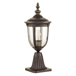 Elstead Lighting / Outdoor Pedestal Lights / Cleveland 1 Small Lantern Weathered Bronze