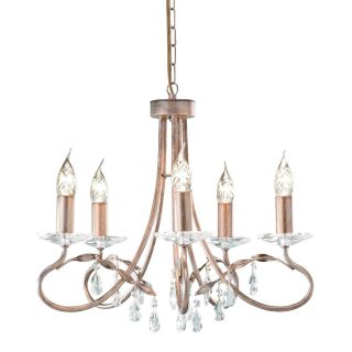Elstead Lighting / Chandeliers / Christina 5 Silver & Gold Patina