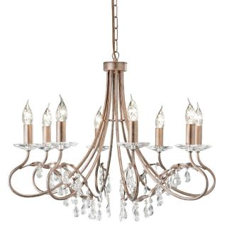 Elstead Lighting / Chandeliers / Christina 8 Silver & Gold Patina