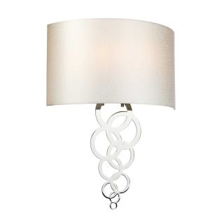 Elstead Lighting / Wall Lights / Curtis Large 2 Polished Chrome with Ivory Faux Silk Shade