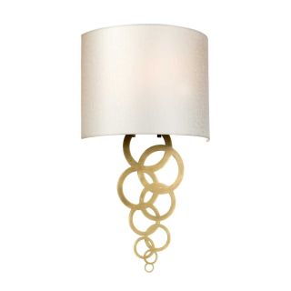 Elstead Lighting / Wall Lights / Curtis Medium Aged Brass with Ivory Faux Silk Shade