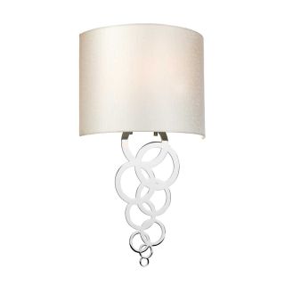 Elstead Lighting / Wall Lights / Curtis Medium Polished Chrome with Ivory Faux Silk Shade