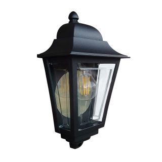 Elstead Lighting / Outdoor Wall Lights / Deco Lane 1lt Half Lantern Black