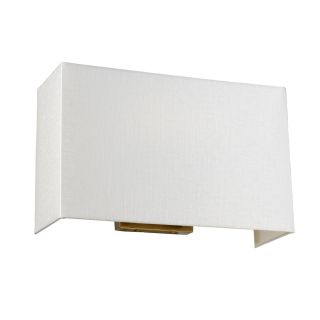 Elstead Lighting / Wall Lights / Riley Large Rectangular with Aged Brass Back Plate & Ivory Shade