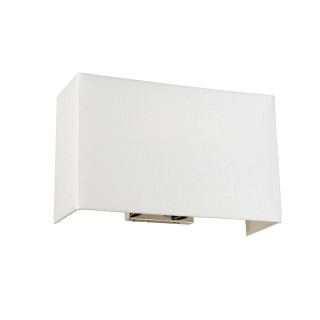 Elstead Lighting / Wall Lights / Riley Large Rectangular with Polished Chrome Back Plate & Ivory Shade