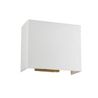 Elstead Lighting / Wall Lights / Riley Medium Rectangular with Aged Brass Back Plate & Ivory Shade