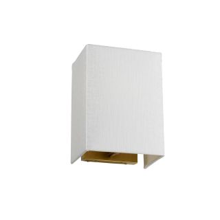 Elstead Lighting / Wall Lights / Riley Small Rectangular with Aged Brass Back Plate & Ivory Shade