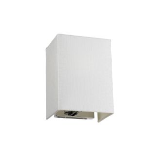 Elstead Lighting / Wall Lights / Riley Small Rectangular with Polished Chrome Back Plate & Ivory Shade