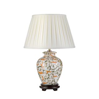 Elstead Lighting / Table Lamps / Soling Cream with Orange and Green with Ivory Shade
