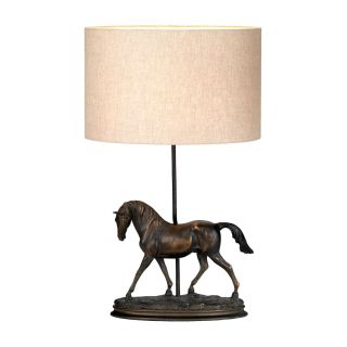 Elstead Lighting / Table Lamps / Spirit 1 Bronze Patina with Natural Shade