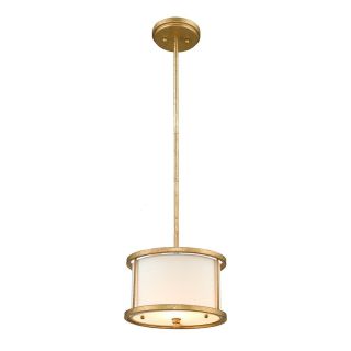 Elstead Lighting / Pendant Lights / Lemuria 1 Duo-Mount Mini Distressed Gold & Ivory Shade