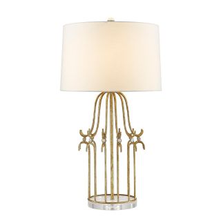 Elstead Lighting / Table Lamps / Stella 1 Distressed Gold with Cream Shade