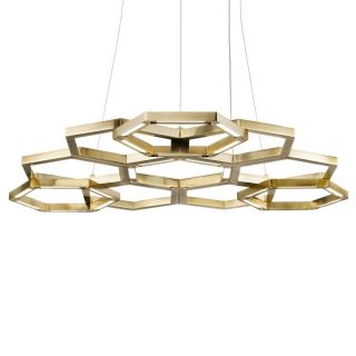 Hexagon Chandelier in Brass by Il Paralume Marina