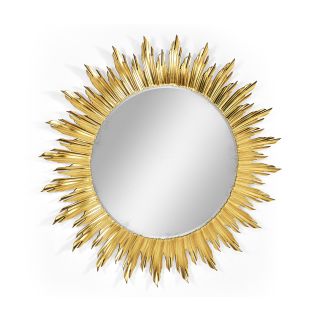 Jonathan Charles / Large black sunburst Mirror in Louis XIV style
