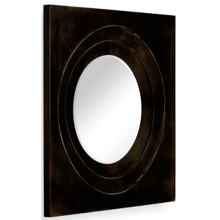 Jonathan Charles / Black Framed Round Mirror / 494772-FBR