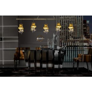 Mechini / Chandeliers / Clear Bohemian Crystal and Lamp Shades L111/5 Line