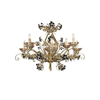 Mechini / Chandeliers / Coloured Bohemian Crystal and Murano Glass L264/8 Gold