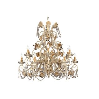 Mechini / Chandeliers / Murano Glass and Clear Pearl Banding L270/12