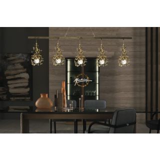 Mechini / Chandeliers / Wrought Iron with Clear Bohemian Crystal L319/5 Line