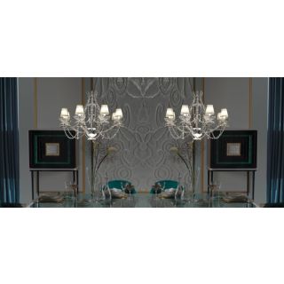Mechini / Chandeliers / Clear Bohemian Crystal and Lamp Shades L340/8+3