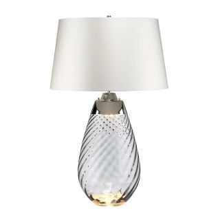 Elstead Lighting / Table Lamps / Lena Large Smoke-tinted Glass & Off-White Shade