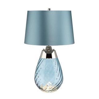 Elstead Lighting / Table Lamps / Lena Small Blue-tinted Glass & Duck Egg Blue Shade