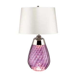 Elstead Lighting / Table Lamps / Lena Small Plum-tinted Glass & Off-White Shade