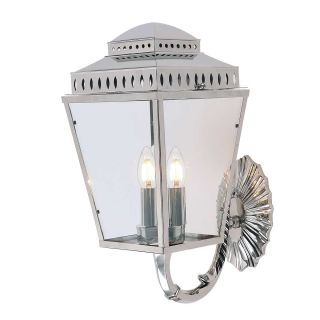Elstead Lighting / Outdoor Wall Lights / Mansion House 3 Light Lantern Polished Nickel