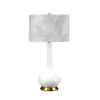 Elstead Lighting / Table Lamps / Milo 1 Aged Brass & White & Blue