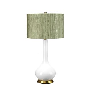 Elstead Lighting / Table Lamps / Milo 1 Aged Brass & White & Green