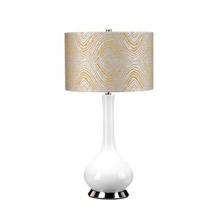 Elstead Lighting / Table Lamps / Milo 1 Polished Nickel & White-Yellow