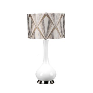 Elstead Lighting / Table Lamps / Milo 1 Polished Nickel & White & Silver