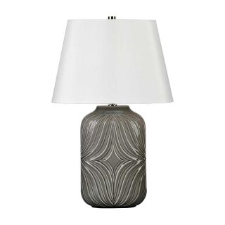 Elstead Lighting / Table Lamps / Muse 1 Grey with White Shade