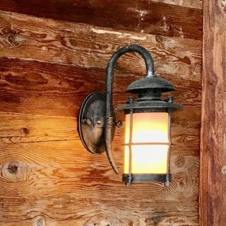 Outdoor Wall Lantern in Hand-forge Wrought Iron by Robers - 50% OFF