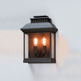 Classic 2-light Wrought Iron Outdoor Wall Lantern by Robers