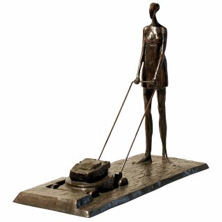 Tom Corbin / Author's sculpture / Girl with Lawnmower S1412