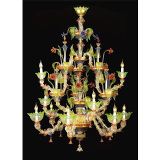 Italian Luxury Lighting / Chandeliers / Venetian Glass Multicolor 12-Light 7545 012