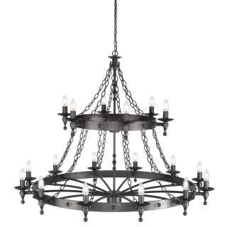 Elstead Lighting / Chandeliers / Warwick 18 Graphite Black