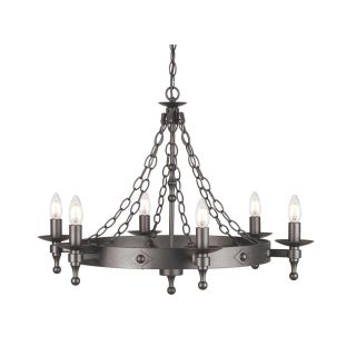 Elstead Lighting / Chandeliers / Warwick 6 Graphite Black