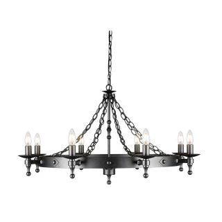 Elstead Lighting / Chandeliers / Warwick 8 Graphite Black