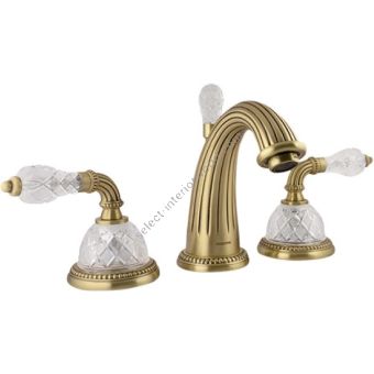 Bronces Mestre / Washbasin Fittings / Three holes basin set with classical crystal 033301.FCC.30