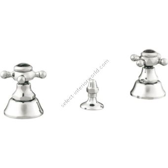 Bronces Mestre / Bidet Fittings / Three holes bidet set with black porcelain 035022.BN0.50