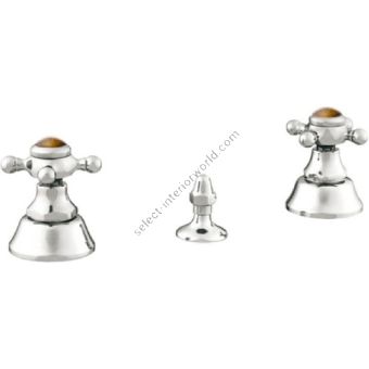 Bronces Mestre / Bidet Fittings / Three holes bidet set with tiger eye stone 035022.BTG.50