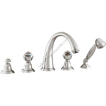 Bronces Mestre / Bath-Shower Fittings / Five holes bath set with Swarovski crystal 037216.C00.50