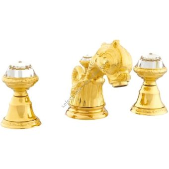 Bronces Mestre / Washbasin Fittings / Three holes basin set with Swarovski crystal 039201.E00.00
