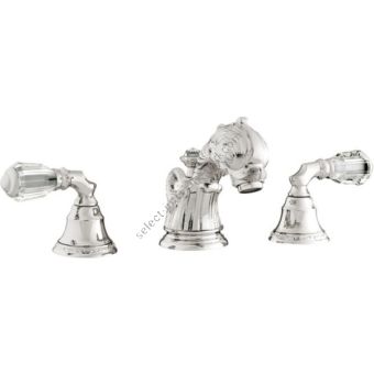 Bronces Mestre / Washbasin Fittings / Three holes basin set with Swarovski crystal 039601.A00.50