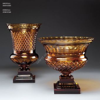 Italian Luxury Lighting / Vases / Amber Crystal Set of 2 040193AA