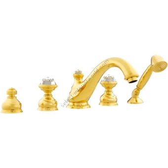 Bronces Mestre / Bath-Shower Fittings / Five holes bath set with Swarovski crystal 041216.000.00