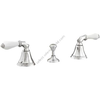 Bronces Mestre / Bidet Fittings / Three holes bidet set with white porcelain 058522.L00.50